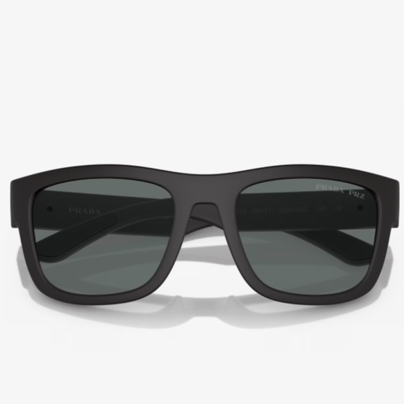 Prada Sunglasses Black Polarized Square Wrap Matte PS08VS SPS 08V 1BO-02G 59mm - Picture 3 of 16